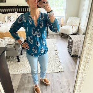 Lucky Brand Boho Paisley Tunic Top